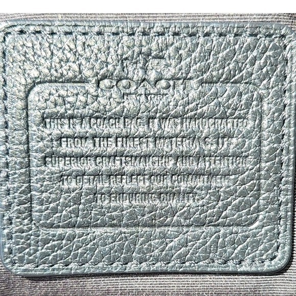 Coach Black Pebbled Leather Handbag Purse Satchel with silver hardware med / lg - Picture 8 of 14